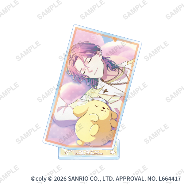 カード型デザインアクリルスタンド「Welcome! KAWAII Cafe♡ Aporia × Sanrio characters」隠岐谷誓×ポムポムプリン